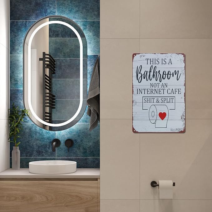 Mesibo Funny Sarcastic Bathroom Toilet Decor Sign This Is A Bathroom Not An Internet Cafe Quotes Wall Art Vintage Tin Sign 8x12 Inches - Image 7