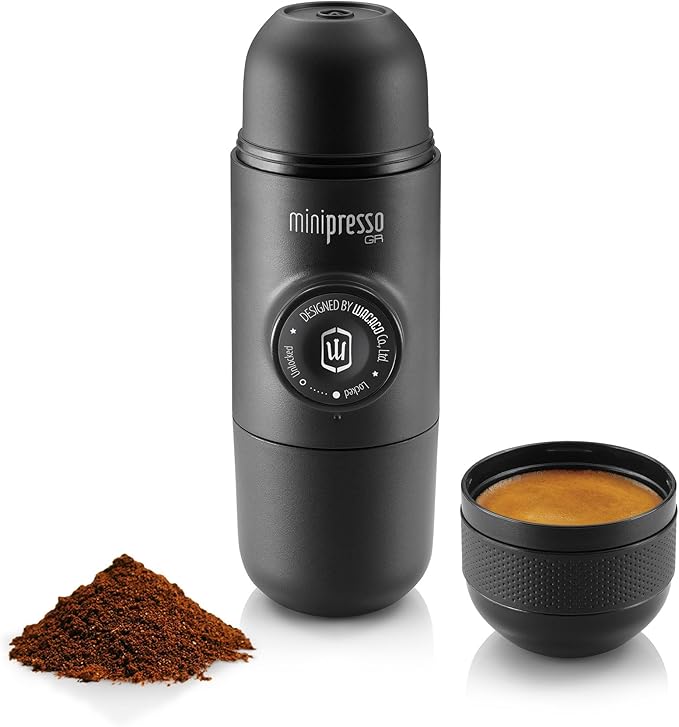 WACACO Minipresso GR, Portable Espresso Machine, Compatible Ground Coffee, Hand Coffee Maker, Manually