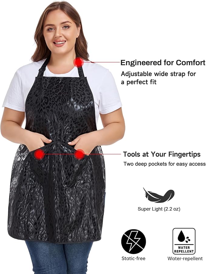 PERFEHAIR Hair Stylist Apron for Women | Lightweight, Hair & Water Repellent with Pockets | Adjustable for All-Day Comfort - Image 2