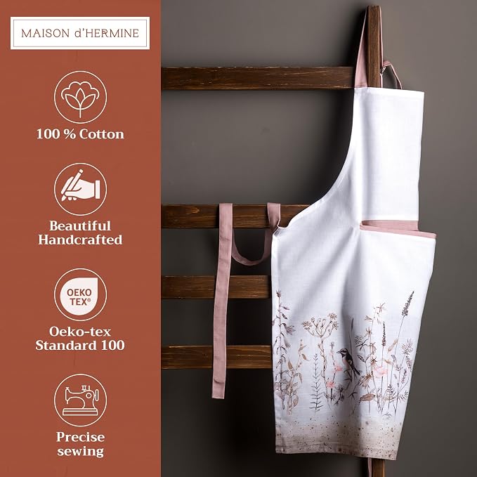 Maison d' Hermine 100% Cotton Apron for women with Pocket Kitchen Chef Apron for Men Cooking Mothers Day Gifts - Image 2