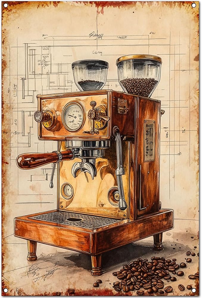 Funny Vintage Coffee Lovers Tin Sign Collection Wall Art – Retro Wall Decoration For Cafe Bar/Garage/Man Cave/Kitchen, 8x12 Inches (J -, 12X8X0.08 IN) by Unknown