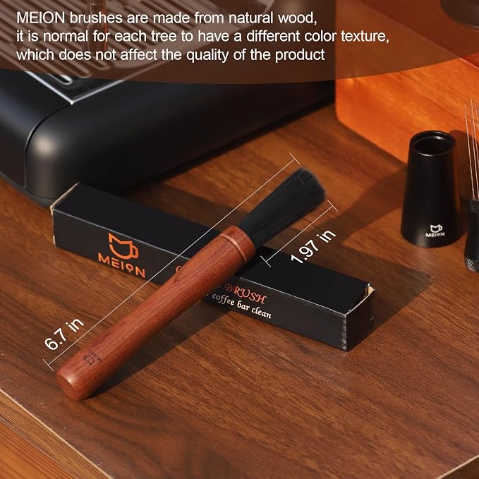 MEION Coffee Grinder Brush, Espresso Brush Tool, Mahogany Coffee Cleaning Brush Coffee Brush Grinder Cleaner Espresso Cleaning Brush Barista Tools for Coffee Lovers - Image 5
