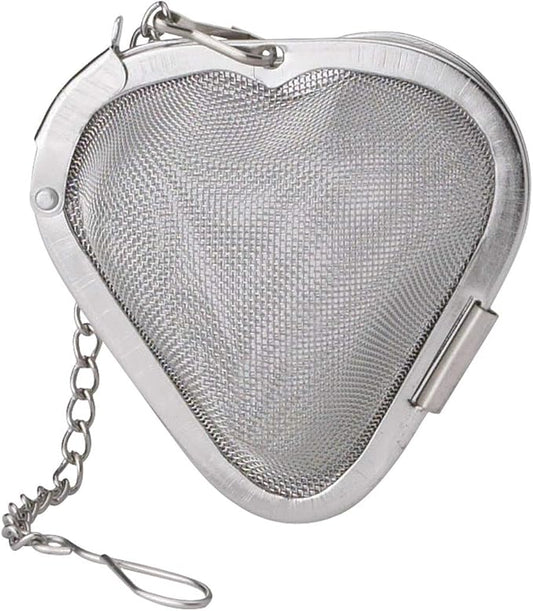 HIC Kitchen Tea Infuser, Heart-Shaped, 18/8 Stainless Steel Mesh, For Loose Leaf Tea and Mulling Spices