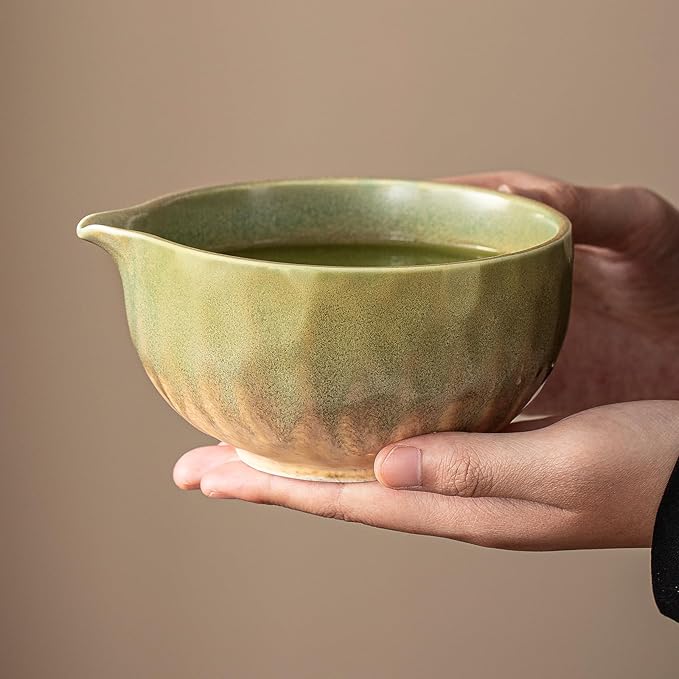 Clay&Fire Matcha Whisk Set，9 Pcs Ceramic Matcha Set, 15 OZ Matcha Bowl with Spout and Whisk for Friend, Ideal Gift for Matcha Lover（Starry）