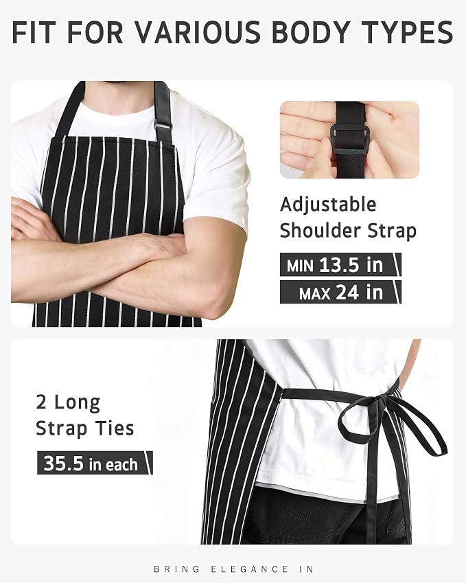 Syntus Chef Apron for Men Women with Pockets, Thick Grilling BBQ Apron | Machine Washable, Thick & Soft, Full Coverage, Adjustable Strap, Long Ties, 2 Pockets, Multi-Purpose, BBQ, Gift - Image 4