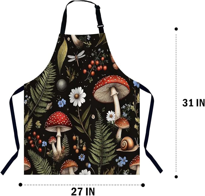 Vintage Woodland Nature Kitchen Apron, Unisex-Adults, Multicolor, 31" x 27" Adjustable Apron for Cooking, Baking, Gardening - Image 2