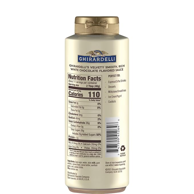 Ghirardelli White Chocolate Flavored Sauce Squeeze Bottle, 16 oz (Pack of 2) - Image 2