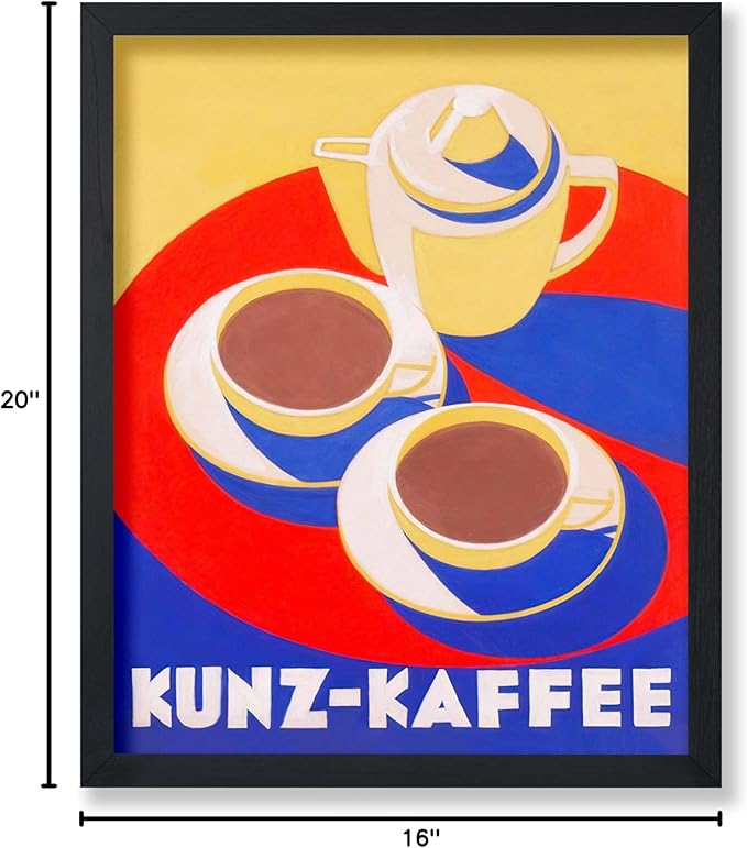 Poster Master Vintage Food & Drink Poster - Retro Colorful Coffee Print - Café Wall Art - Gift for Barista, Coffee Lovers, Café Owner - Decor for Dining Room, Kitchen - 16x20 UNFRAMED Wall Art