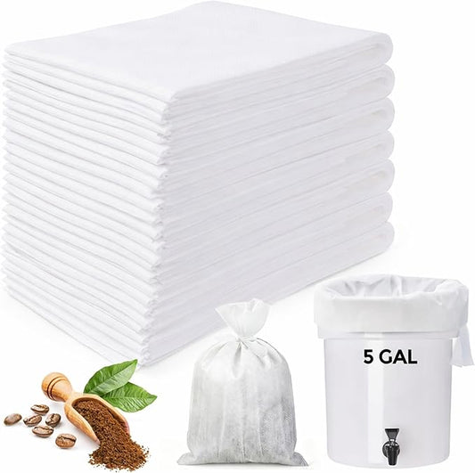 120PCS Commercial Cold Brew Coffee Bags with Drawstring, 20" X 20" Disposable Coffee Filters for 5 Gallon Buckets and Commercial Model Cold Brew Coffee Makers