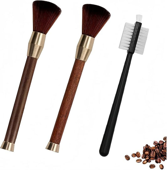 3-Piece Coffee Machine Cleaning Brush, Grinder Cleaning Accessories, Suitable for Coffee Bean Grinding and Coffee Powder Cleaning, Ideal for Baristas in the Home Kitchen