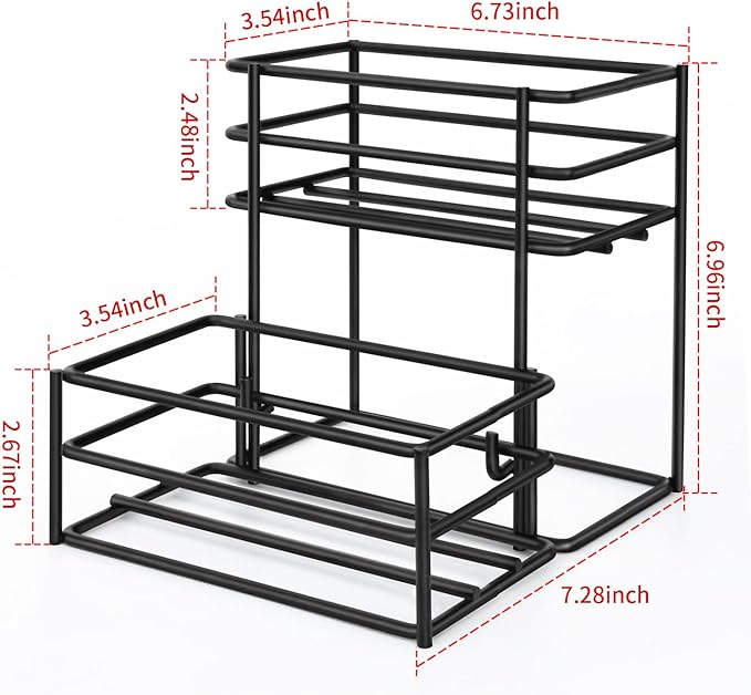 MCSAPIL Coffee Syrup Rack (4 Bottle Capacity)，Coffee Syrup Organizer for Coffee Bar,Kitchen.Small Wine Rack for Bar,Family,Storage for Syrup, Wine, Dressing