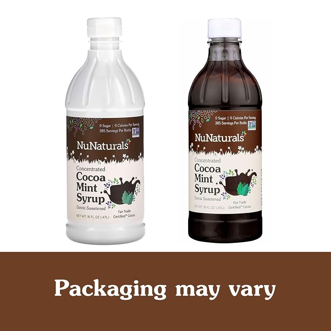 NuNaturals Stevia Syrup, Sugar-Free Sweetener, Plant-Based Sugar Substitute, Zero Calorie, Cocoa Mint Syrup, 16 oz - Image 4