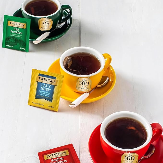 Twinings Tea Bag Sampler Variety with Brown Wooden Organizer Tea Chest (36 Tea Bags) 6 Different Popular Flavours, Gift for Tea Lovers: Women, Men, Mom, Dad, Family, Friends, Couples