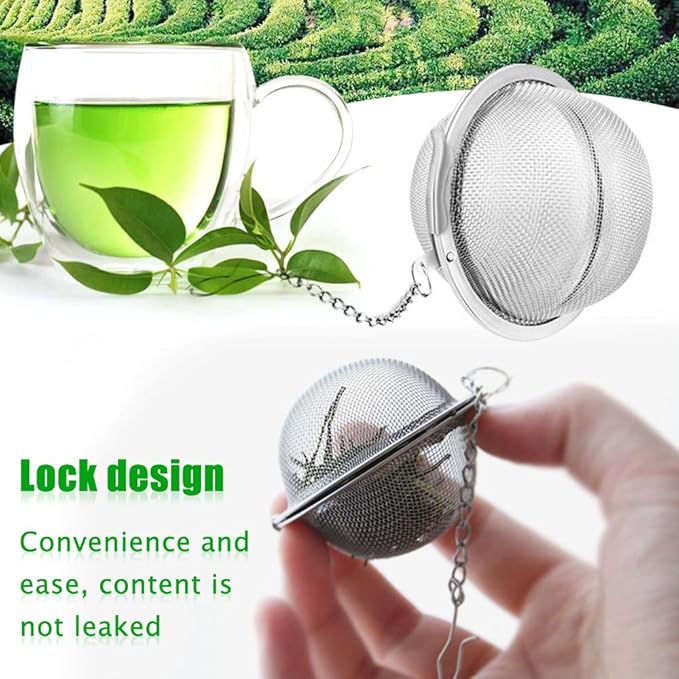 Loose Leaf Tea Steeper, Tea Ball Infusers for Loose Tea,Extra Fine Mesh Tea Strainer Tea Diffusers,Stainless Steel Tea Filter for Brew Leaf Tea Flavoring Herbal Spices Seasonings (8)