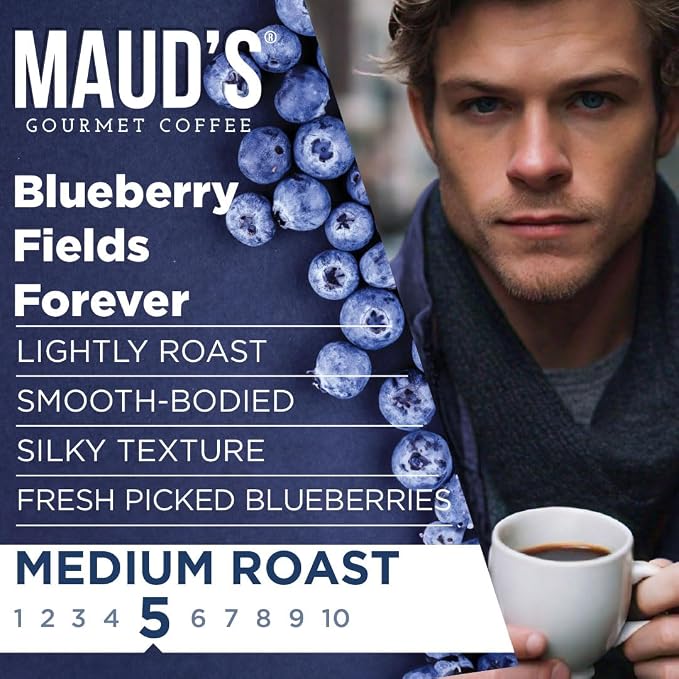 Maud's Blueberry Flavored Coffee Pods, 18 ct, Medium Roast Flavored Coffee in Single Serve Pods – 100% Arabica Beans, Compatible with Keurig K Cups Maker - Image 3