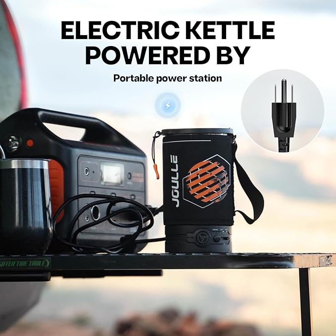 Electric French Press Coffee Maker, 120V Boil Water & Press Coffee 2-in-1, Portable Design for Camping, Travel, 6 Minute Brew Ready