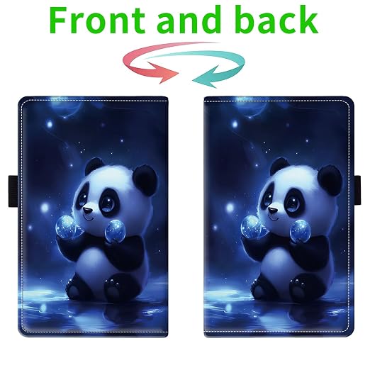 Server Books for Waitress, with 7 Large Pockets, Waiter Serving Book, Waitstaff Server Order Pads, Cute PU Leather Server Book with Pen Holder Fit Server Apron,Panda with Orbs - Image 2
