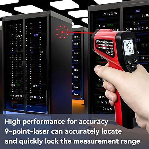 Infrared Thermometer Temperature Gun 2 Pack (NOT for Humans) -58℉~1022℉ (-50℃～550℃) 9-Point Laser Non-Contact Instant-Read Digital Laser Infrared Ir Thermometer with Backlight Red