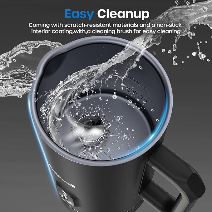 ECOWELL Automatic Milk Frother and Steamer, 4 in 1 Electric Coffee Milk Foamer Frother, Hot Chocolate Maker, Warm and Cold Foam for Coffee Latte, Macchiato, Cappuccinos, 8.1oz/240ml