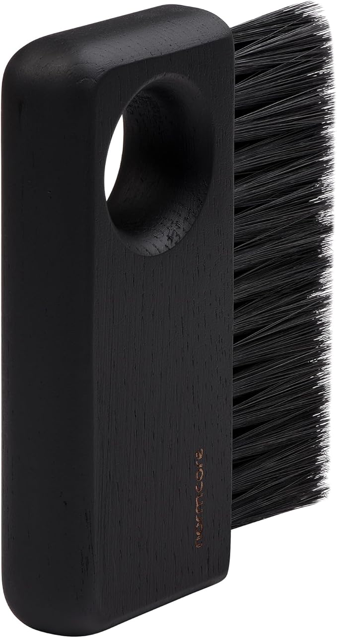 Normcore Coffee Cleaning Brush, Barista Bench Brush for Espresso Machine, Grinder, and Countertop, Compact Coffee Cleaning Tool for Home or Cafe Baristas, American Black Oak Wood Handle