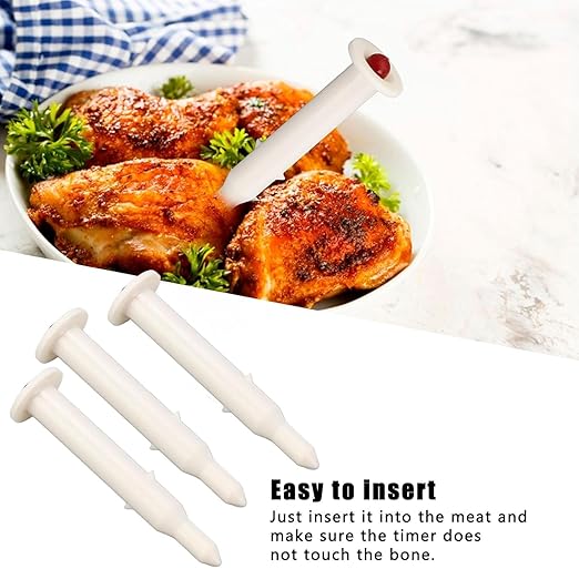 10pcs Chicken Thermometer Turkey Timer, Meat Turkey Thermometer Pop Out, 1.8 Inches Good Cook Timers for Cooking Chicken Beef