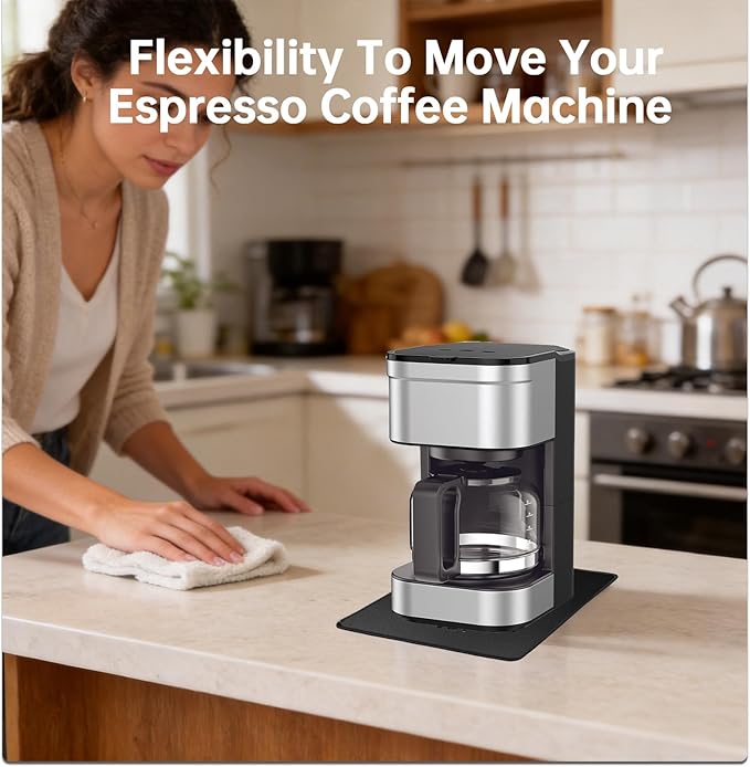 Sliding Pad for KRUPS Simply Brew Compact 5 Cup Coffee Maker (8.7"×6.3")- Smooth Glide with Anti-Slip Base - Perfect Accessories Fit for Krups Coffee Makers