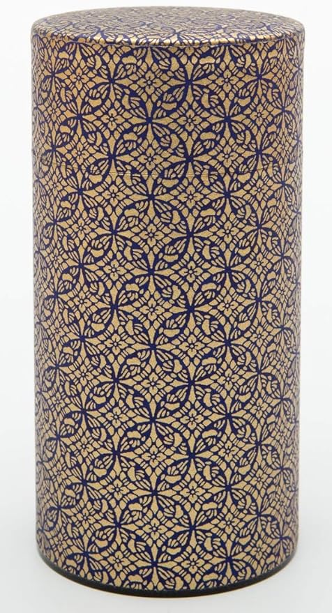 Washi Paper Tea Tin Canister: Long 7oz (200g) Grand shippo Treasures (#79), Japan