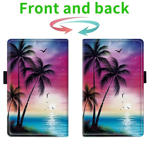 Server Books for Waitress, with 7 Large Pockets, Waiter Serving Book, Waitstaff Server Order Pads, Cute PU Leather Server Book with Pen Holder Fit Server Apron, Beach Palm Trees - Image 2
