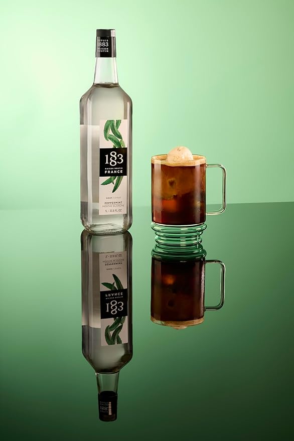 1883 Peppermint Syrup for Drinks, Made in France, 1 Liter Plastic Bottle
