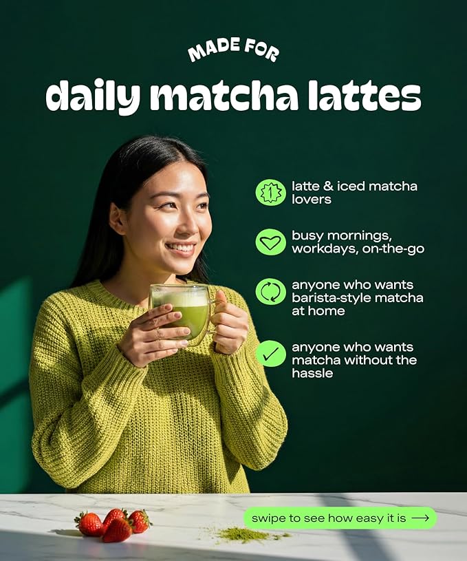 MatchaDNA Matcha Latte – Sweet Matcha Latte Powder with Milk, No Sugar Added – Green Tea Lattes Mix for Hot or Iced Drinks – Organic Macha Tea, Antioxidant Rich, Smooth Energy Boost (5.3 oz Pouch)