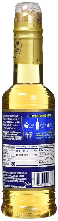 Torani Syrup, Classic Hazelnut, 12.7 Fl Oz (Pack of 4)