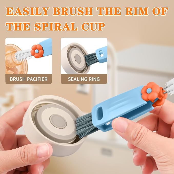 Wanme 3 in 1 Cup Lid Gap Cleaning Brush Set, Multifunctional Bottle Cleaning Brush, Cup Lid Gap Cleaner, Home Kitchen Crevice Brush Tools - Image 4