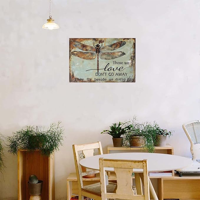 Funny Dragonfly Metal Signs Those We Love Don's Go Away They Fly Vintage Tin Sign Retro Garden Decor for Home Farmhouse Yard Garden Shop Cafe Indoor Outdoor 8×12 Inches - Image 6