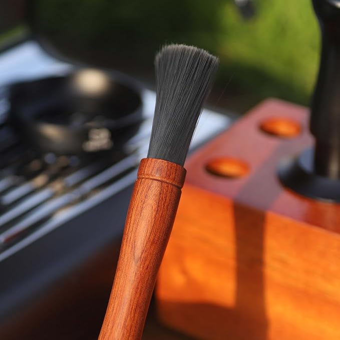 MEION Coffee Grinder Brush, Espresso Brush Tool, Mahogany Coffee Cleaning Brush Coffee Brush Grinder Cleaner Espresso Cleaning Brush Barista Tools for Coffee Lovers - Image 3