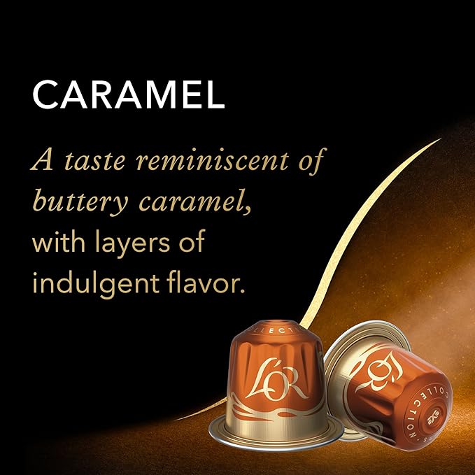 L'OR Espresso Capsules, 30 Count Variety Pack Vanilla/Chocolate/Caramel, Single-Serve Aluminum Coffee Capsules Compatible with the L'OR BARISTA System & *Nespresso Original Machines
