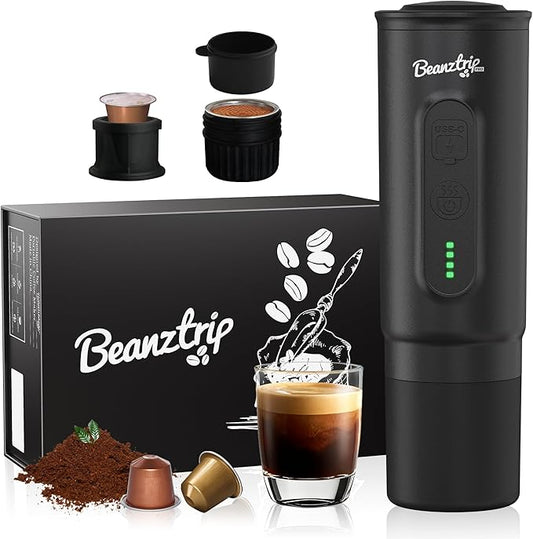 H02 PRO Portable Espresso Machine, Travel Coffee Maker fits NS Capsule & Ground Coffee, Women's Day Gift Camping Small Mini Coffee Machine with Self-heating, Electric Espresso Maker