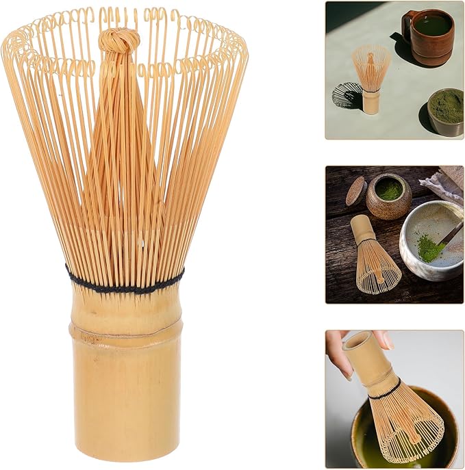 Matcha Whisk for Making and Stirring Matcha Tea Natural 80-prong Chasen Tea Ceremony Tool Small Traditional Japanese Whisk for Home and Ceremony Use