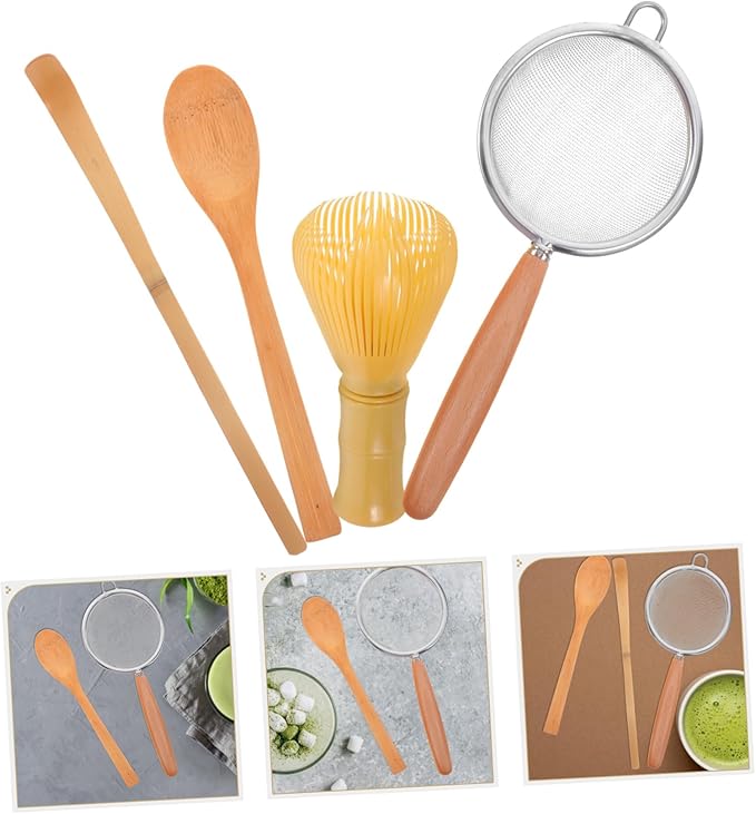 Alipis 1set Matcha Tool Kit Whisk Sifter Scoop Spoon Elegant Accessories for Home Tea Shop Use Portable Easy to Clean