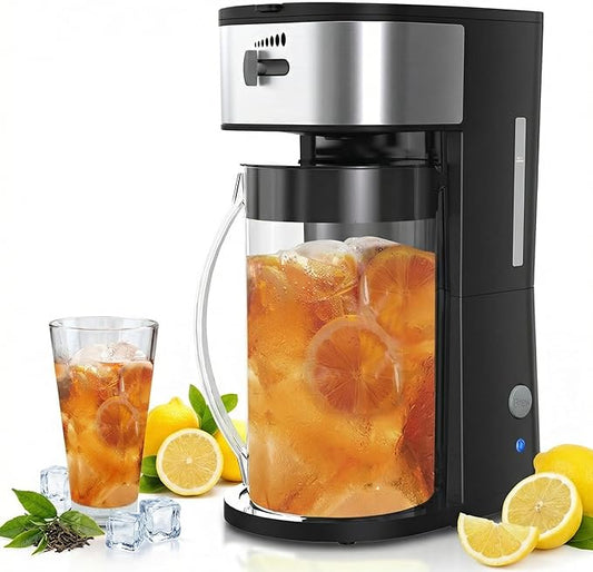 3-in-1 Coffee and Tea Machine Brewing System with 2.5 Quart Pitcher, Iced Tea Maker and Iced Coffee Maker, Strength Selector, Perfect For Tea, Coffee, Lattes, Lemonade
