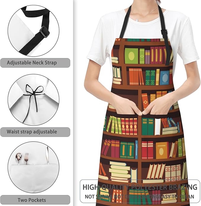 Apron, Stocking Stuffers Bib Apron with Adjustable Neck for Women, Suitable for Home Kitchen Cooking Apron - Image 3