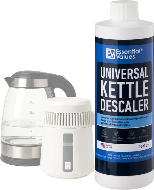 Essential Values Universal Descaler - Espresso Descaling Solution - Coffee Machine Cleaner - Critic Acid Tea Kettle, Urn, Water Distiller Cleaner by EssentialValues