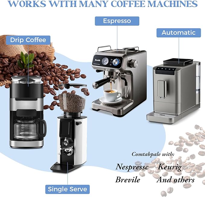 24 Pack Coffee Maker Cleaner Descaler Tablets, Deep Cleaning for Coffee Pot & Coffe Machine, Compatible With Keurig, Nespresso, Ninja, Philips, Miele, Breville, DeLonghi, Espresso & Drip Machines