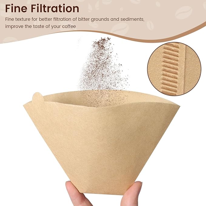 120Pcs Cone Coffee Filters #4, Clinuse Unbleached Size 04 Coffee Filters 8-12 Cup, Disposable Natural Paper Filters, No.4 Cone Filters Compatible with Ninja, Cuisinart, Pour Over and Drip Coffee Maker