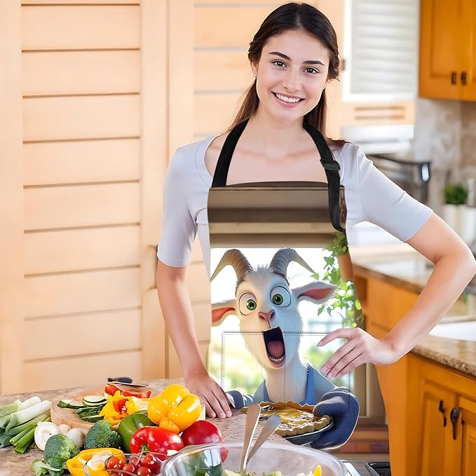 Funny Cat Apron with 2 Pockets Waterproof for Men Women Kitchen Garden Decor - Image 5