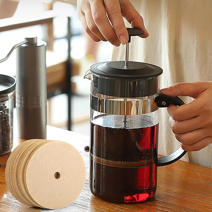200 Count Disc Coffee Filters, 3.5in Natural Percolator Coffee Filters for Percolator Coffee Pot and Flat Bottom Basket