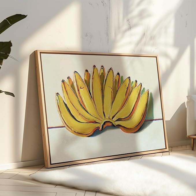 Poster Master Vintage Food & Drink Poster - Retro Banana Oil Painting Print - Banana Art - Gift for Vegan, Vegetarian, Foodies - Perfect Decor for Bakery, Home, Kitchen - 16x20 UNFRAMED Wall Art