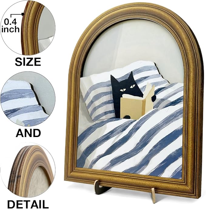 3D Cute Cat Reading Bedroom Decor Sign, Funny Cat on Bed Modern Wall Art Sign for Bedroom Living Room Wall Table Shelf Decor 8x10 Inch