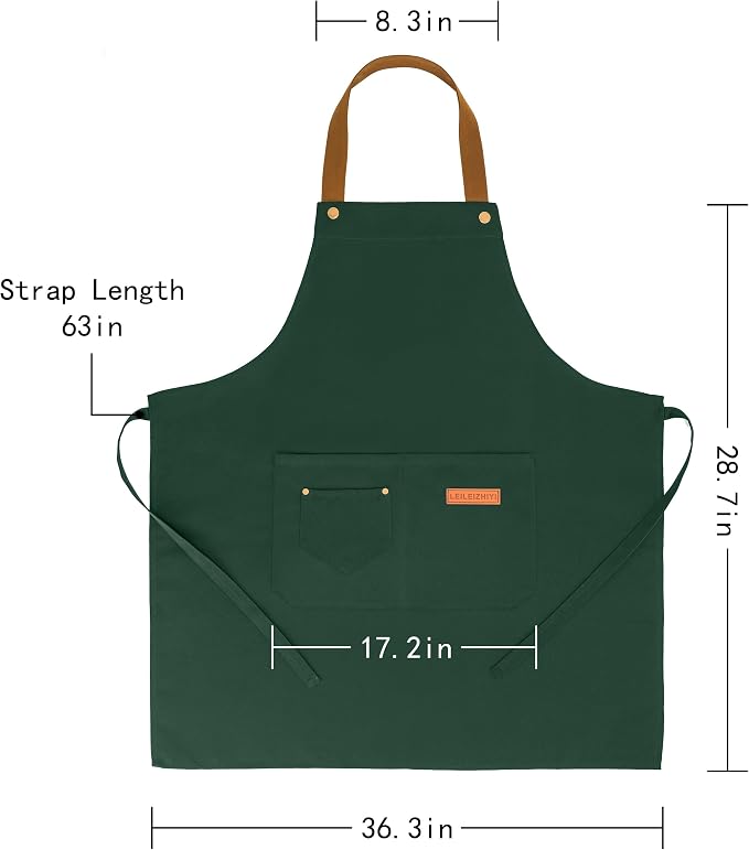 3Pack Chef Apron, Waterproof Apron, Adjustable Apron with 2 Pockets for Men Women, Apron for Cooking Baking Restaurant - Image 3