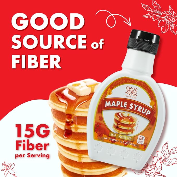 ChocZero Maple Syrup, Sugar Free, Low Carb, Sugar Alcohol Free, Gluten Free, No Preservatives, Non-GMO Dessert and Breakfast Topping Syrup, 10.5oz (Pack of 1) - Image 4