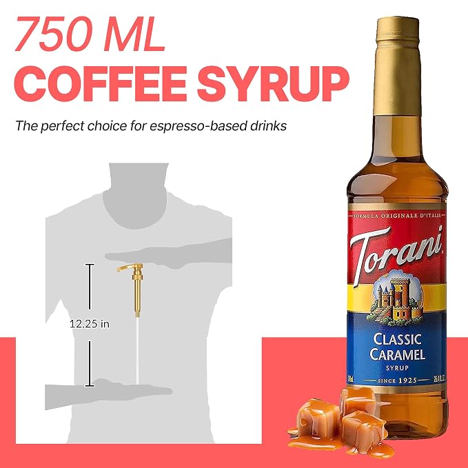 Jimoco Syrup Pump Dispenser with Torani Coffee Syrup Variety Pack - French Vanilla and Classic Caramel Syrup for Coffee with 2 Jimoco Syrup Pump Dispenser Compatible with Torani Syrup 25.4 oz Each - Image 3